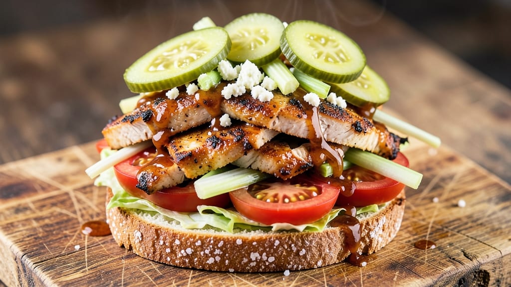 Barbecue Chicken Salad Sandwich Recipe: Smoky Grilled Flavor Meets Crunchy Celery Crowns