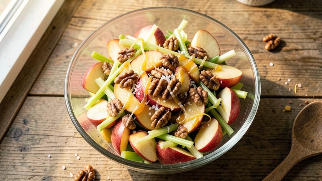 Apple Celery Walnut Salad Recipe: Crunchy Triad With Creamy Apple Vinaigrette