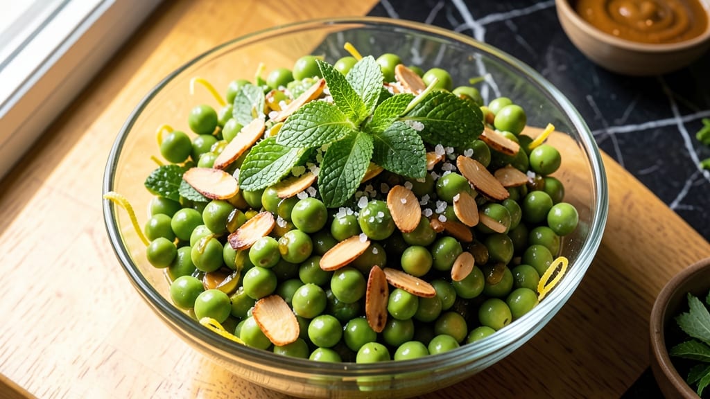 Best Pea Salad Recipe Ever: Sweet Peas and Mint Meet Crunchy Almond Magic