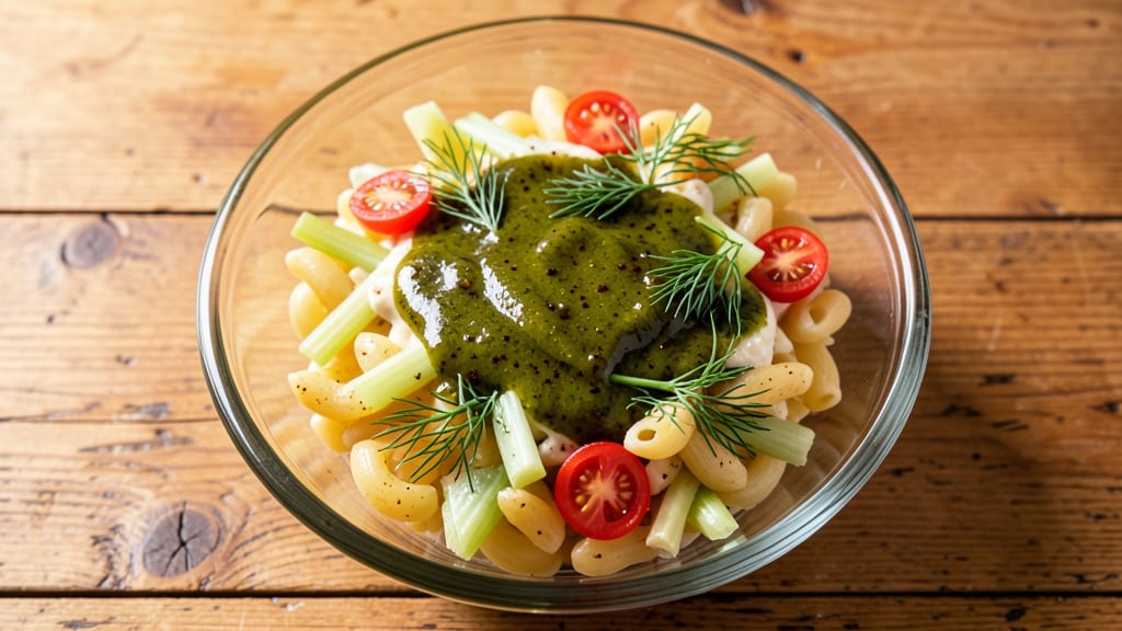 Macaroni Salad Recipe Without Onions: Bright Herb Vinaigrette With Crisp Celery Crowns