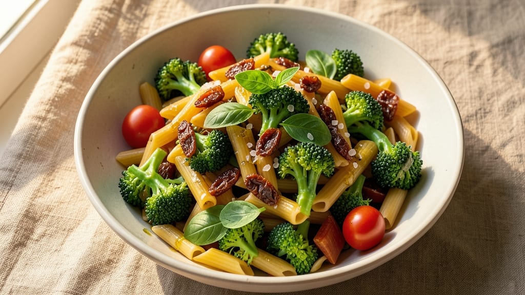 Broccoli Tomato Pasta Salad Recipe: Sun-Dried Tomato and Basil Brightness