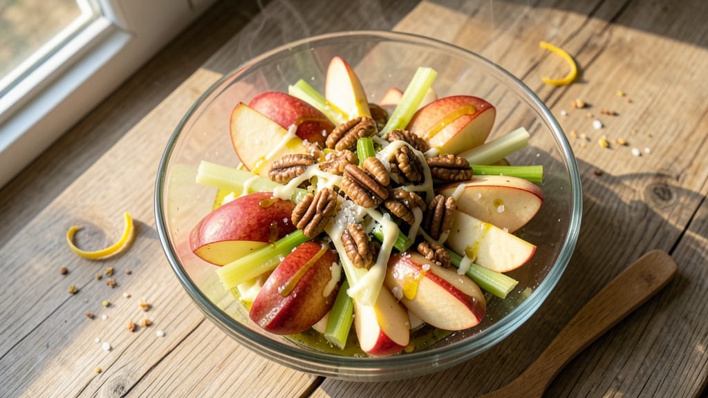 Apple Salad Recipe Without Mayonnaise Or Yogurt: Crisp Celery Crowns Over Zesty Lemon Vinaigrette Bliss