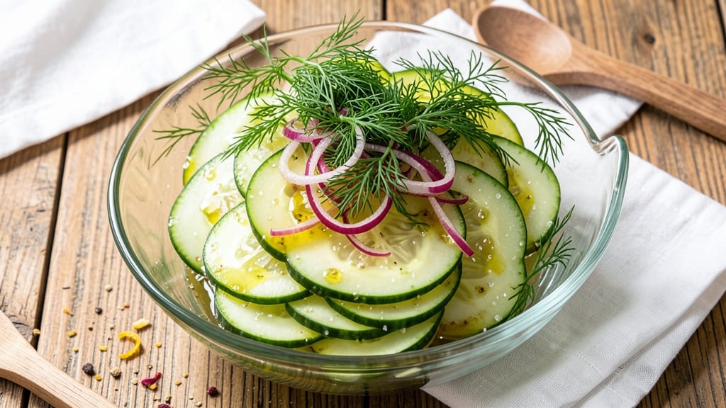 Cucumber Salad Recipe No Mayo: Refreshing Dill and Vinegar Crunch
