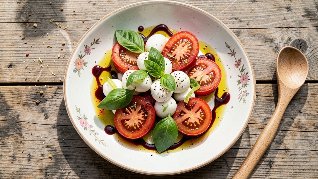 Caprese Salad Recipe Ina Garten: Fresh Tomato and Mozzarella Stacks With Basil Oil Drizzle