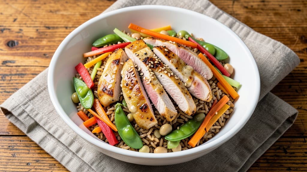 Asian Chicken Pasta Salad Recipe: Sesame-Ginger Dressing with Crunchy Edamame