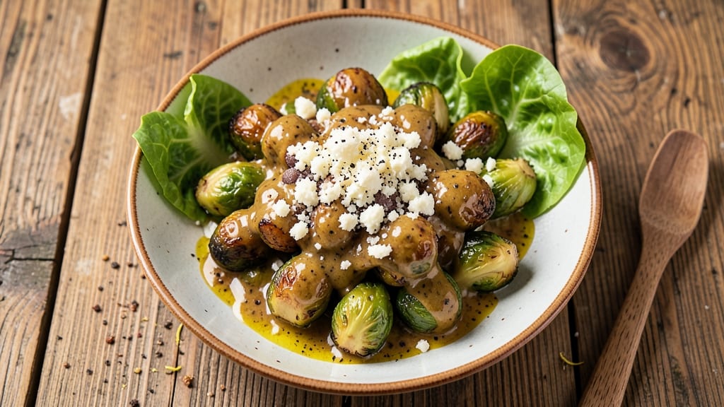 Brussels Caesar Salad Recipe: Crispy Celery Crowns Over Smoky Parmesan Creaminess