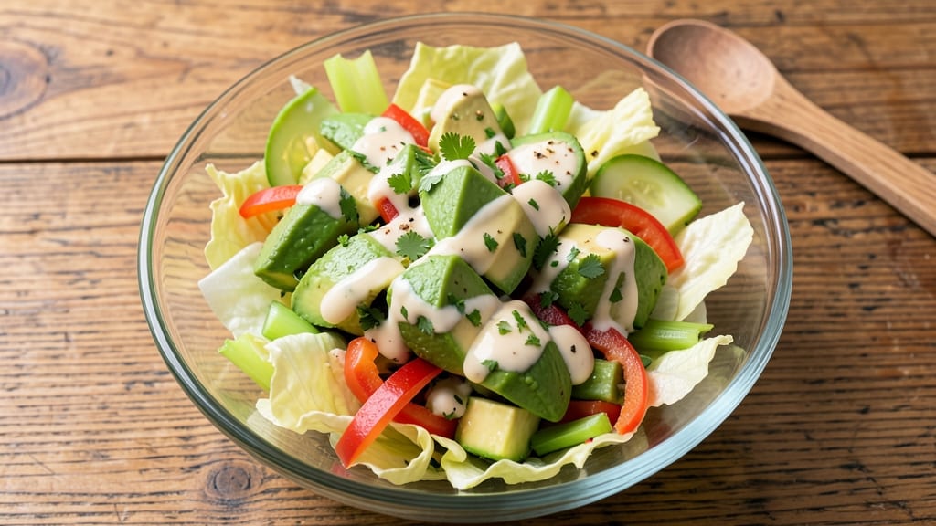 California Chopped Salad Recipe: Crunchy Celery Crowns Over Creamy Avocado Bliss