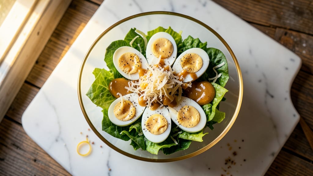 Caesar Salad Deviled Eggs Recipe: Herb-Cream Cheese Fusion with Crunch