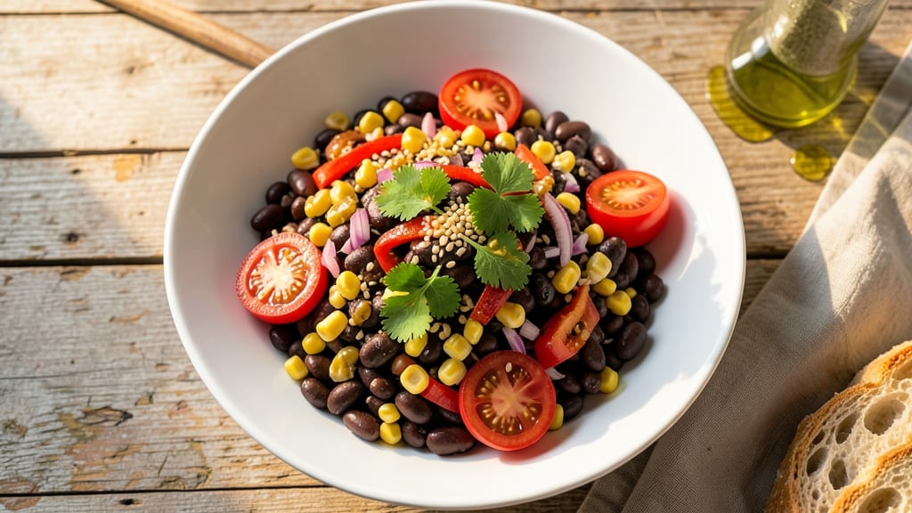 Black Bean Corn Tomato Salad Recipe: Bold Tri-Color Crunch in 15 Minutes
