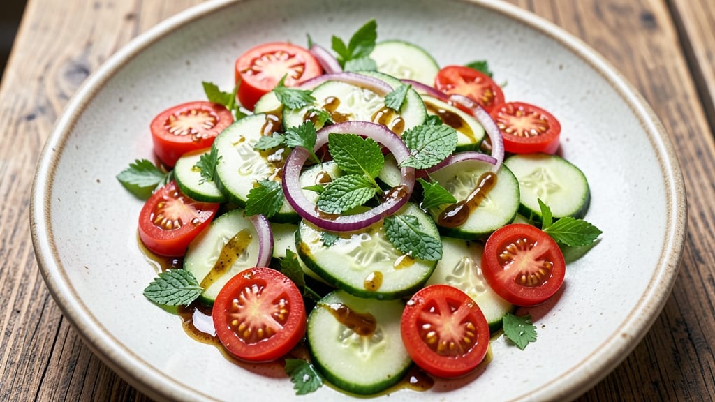 Arabic Cucumber Salad Recipe: Zesty Lemon-Tahini Crunch With Fresh Mint