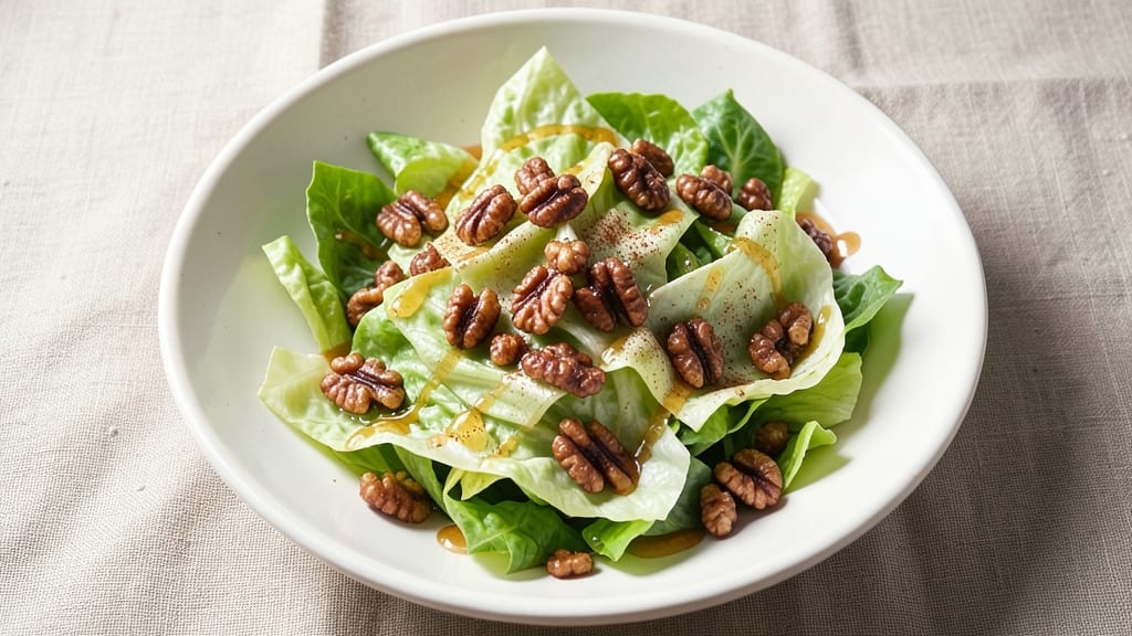 Bibb Lettuce Salad With Candied Walnuts Recipe: Toasted Walnut Sweetness Over Crisp Greens