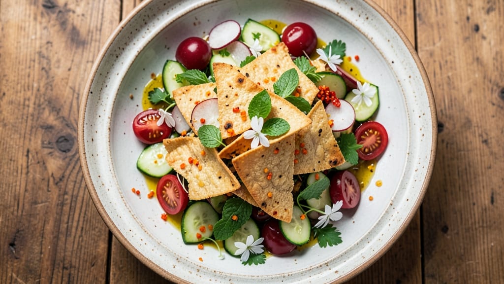 Ottolenghi's Fattoush Salad Recipe: Crispy Pita Streusel Over Zesty Sumac Dressing