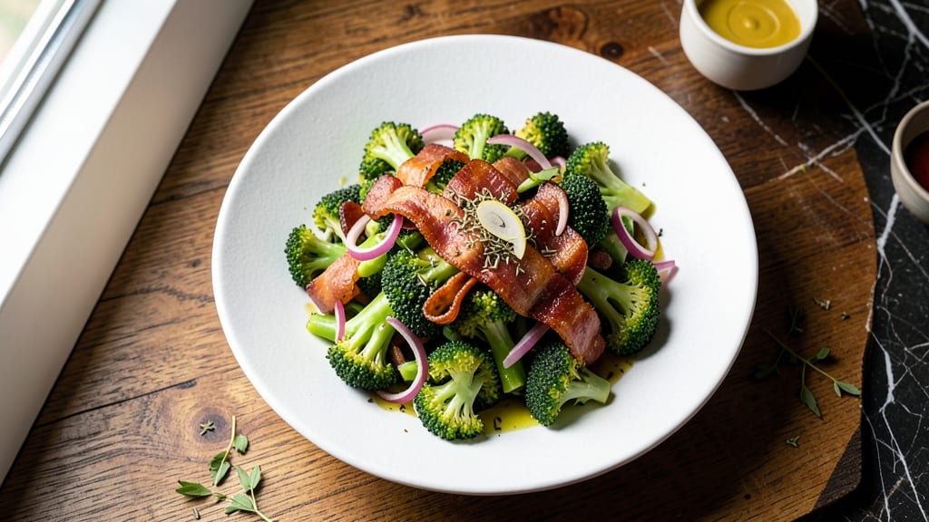 Broccoli Bacon Red Onion Salad Recipe: Crispy Bites and Sweet-Onion Zing