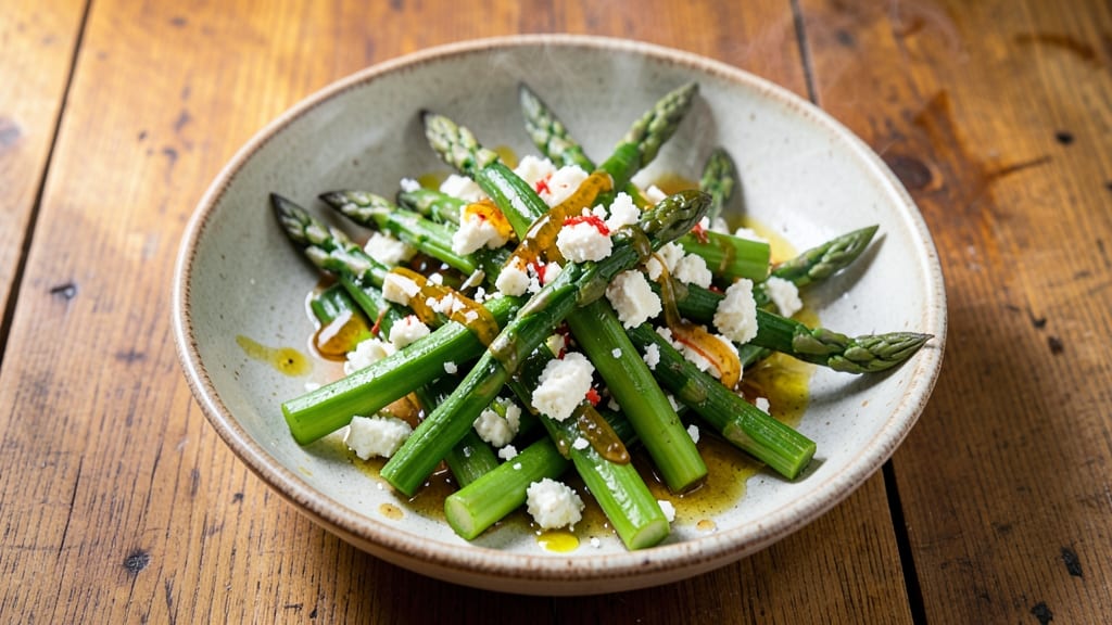 Asparagus Salad Recipe with Feta: Crisp Blanched Stems and Tangy Crumble Magic