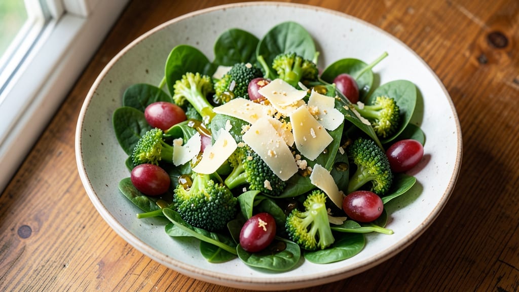 Broccoli Spinach Salad Recipe: Crisp-Topped Creaminess With Lemon Zing