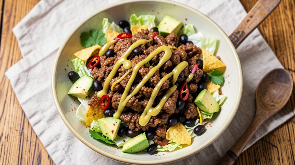 Beef Taco Salad Bowl Recipe: Crunchy Layers and Smoky Chipotle Heat