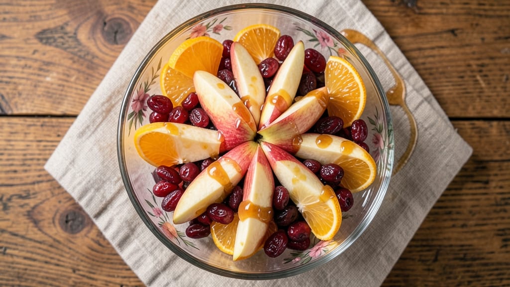 Apple Cranberry Fruit Salad Recipe: Caramelized Spice and Tart Zing