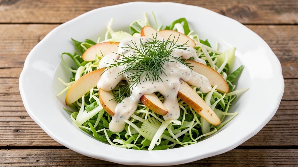 Apple Slaw Salad Recipe: Crisp Apple and Celery Crown Crunch With Creamy Herb Dressing