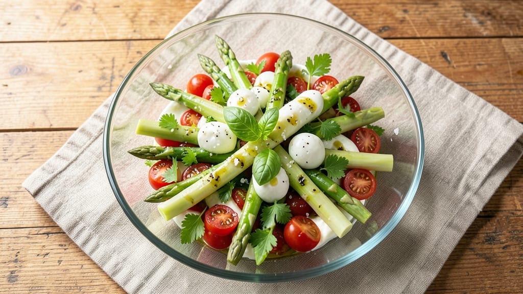 Asparagus Caprese Salad Recipe: Herb-Infused Freshness With Crispy Bites
