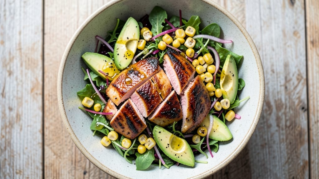 Avocado Corn Chicken Salad Recipe: Creamy Avocado Lime Dressing Meets Sweet Grilled Chicken