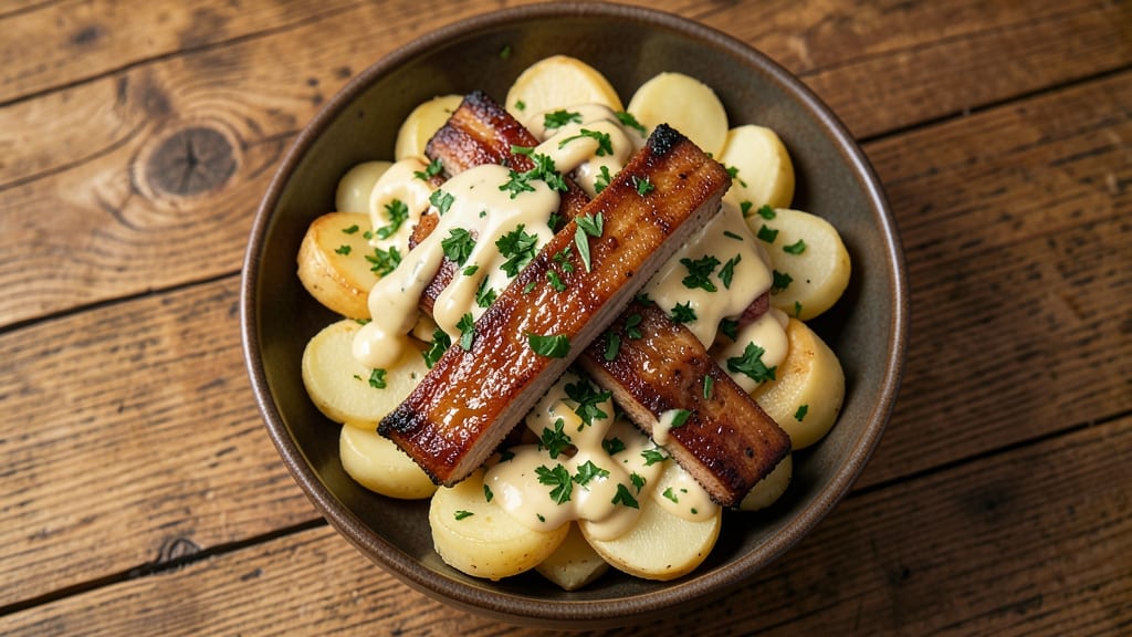 Baker's Ribs Potato Salad Recipe: Smoky BBQ Ribs Mixed With Creamy Herb Potatoes