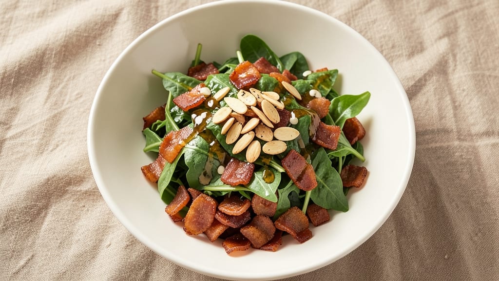 Camote Tops Salad Recipe: Sweet Potato Greens With Crispy Bacon Bites