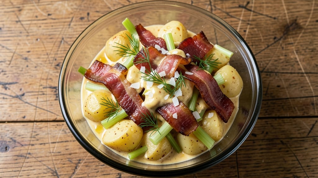 BBQ Restaurant Potato Salad Recipe: Smoky Bacon and Crisp Celery Crowns