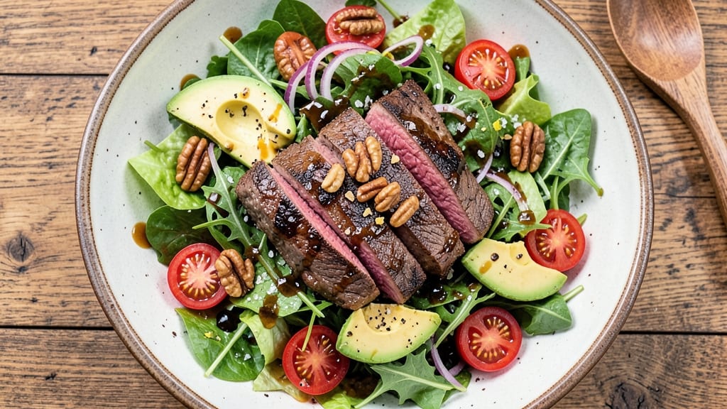 Big Steak Salad Recipe: Hearty Protein-Packed Crunch With Smoky Flavor