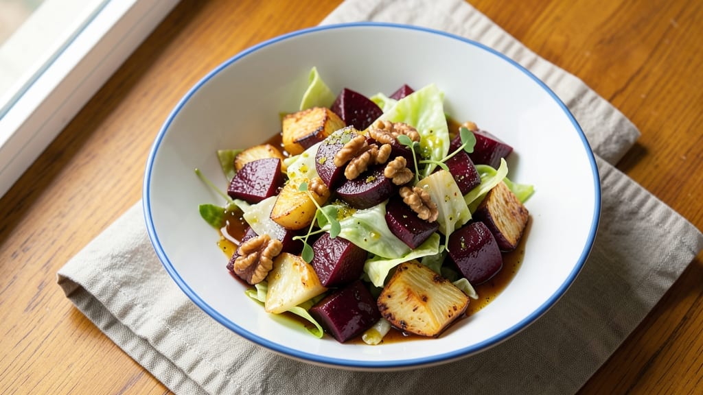 Beet and Cabbage Salad Recipe: Roasted Earthiness Meets Peppery Crunch