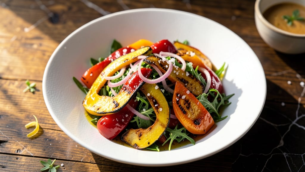 California Pizza Kitchen Roasted Vegetable Salad Recipe: Warm, Charred Veggies Over Creamy Herb Dressing Bliss