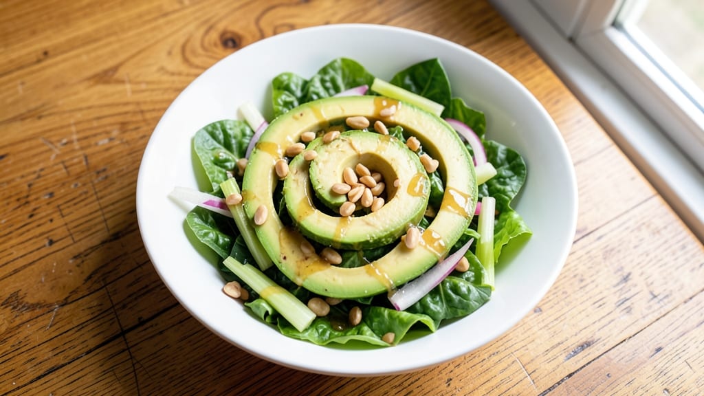 Avocado Romaine Salad Recipe: Creamy Avocado Dressing with Crisp Celery Crowns