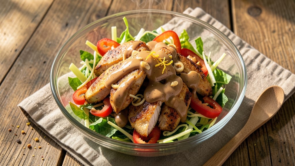 Chinese Chicken Salad With Peanut Dressing Recipe: Crunchy Celery and Nutty Umami Balance