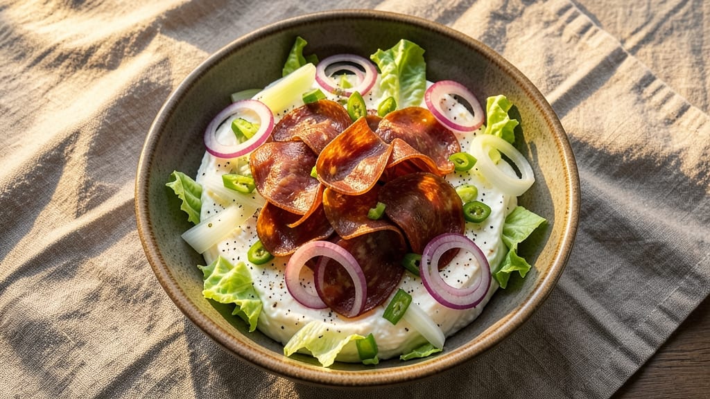 Buca Di Beppo Chopped Antipasto Salad Recipe: Celery Crowns and Cream Cheese Bliss