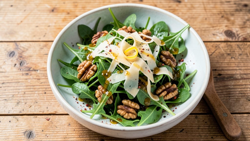 Baby Arugula Salad Recipe: Peppery Greens With Crunchy Walnut Magic