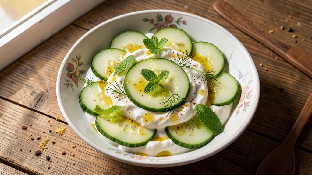 Arabic Cucumber Yogurt Salad Recipe: Zesty Lemon and Mint Refreshment