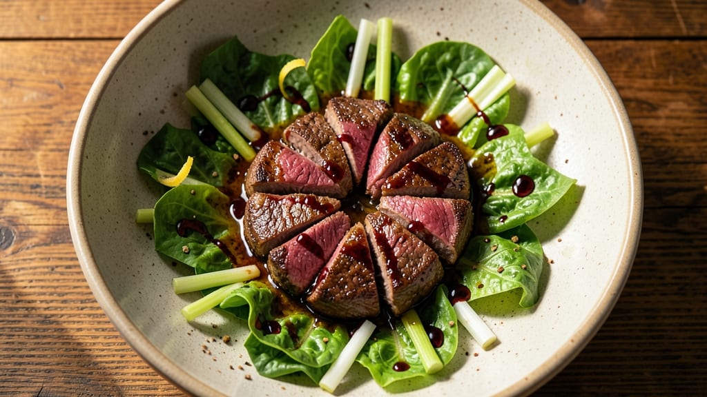 Best Steak Salad Recipe Ever: Juicy Ribeye Bites Over Crisp Celery Crowns