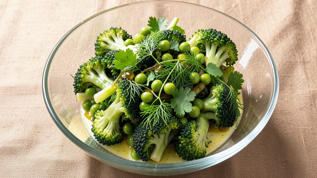Broccoli and Pea Salad Recipe: Bright Green Crunch With Lemon-Herb Zing