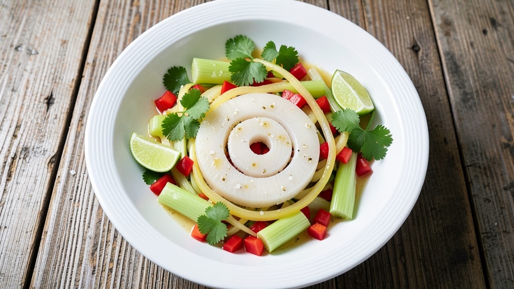 Authentic Bahamian Conch Salad Recipe: Crisp Celery Crowns Over Citrus-Herb Bliss