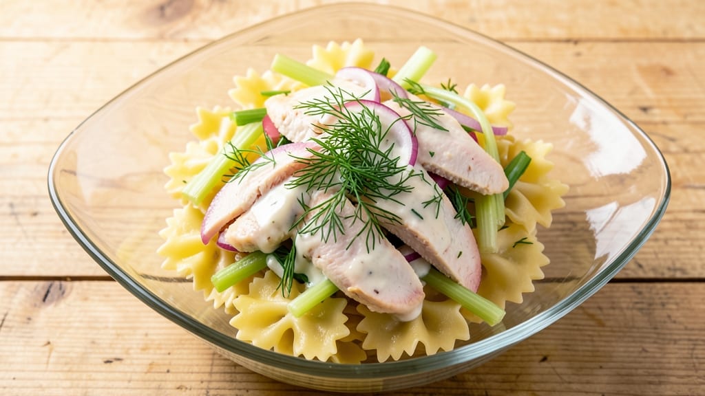 Angel Pasta Salad Recipe: Celery Crown Crunch Over Creamy Dill Bliss