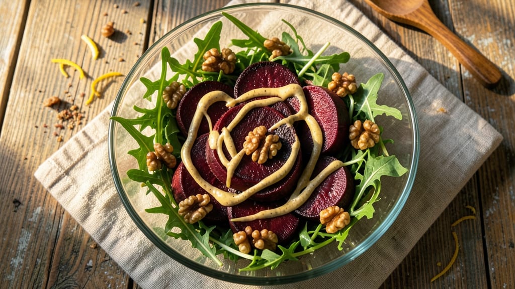 Balthazar Beet Salad Recipe: Smoky Walnut Crunch Over Earthy Greens